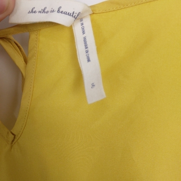 Anthropologie Maeve Yellow Silk Sleeves Dress Size Small 💛 - Picture 11 of 11